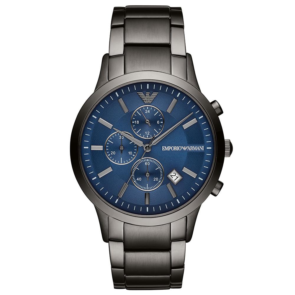 Emporio Armani AR11215 Chronograph Blue Dial Gunmetal Strap Men's Watch Emporio Armani AR11215 Chronograph Blue Dial Gunmetal Strap Men's Watch